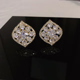 Women's Airy Diamond-shaped Earrings With Zirconia – Gifts for Her — 4