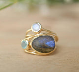 Colorful Moonstone Ring – Thoughtful Gifts — 2