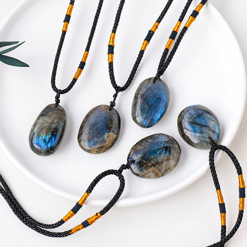 Labradorite Rough Stone Pendant Necklace Pendant – Jewelry Gift Ideas — 1