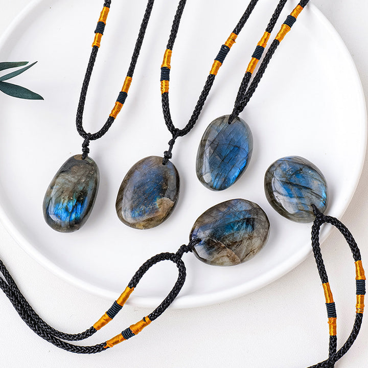 Labradorite Rough Stone Pendant Necklace Pendant – Jewelry Gift Ideas — 1
