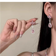 Pink Sparkling Rhinestone Waterdrop Necklace Chic – Jewelry Gift Ideas — 6