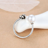 Simple Geometric Pearl Index Finger Ring – Jewelry Gift Ideas — 4