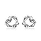 Luxury Gold Heart Rose Gold Color Stud Earrings – Practical Gifts — 7