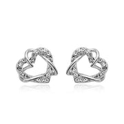 Luxury Gold Heart Rose Gold Color Stud Earrings – Practical Gifts — 7