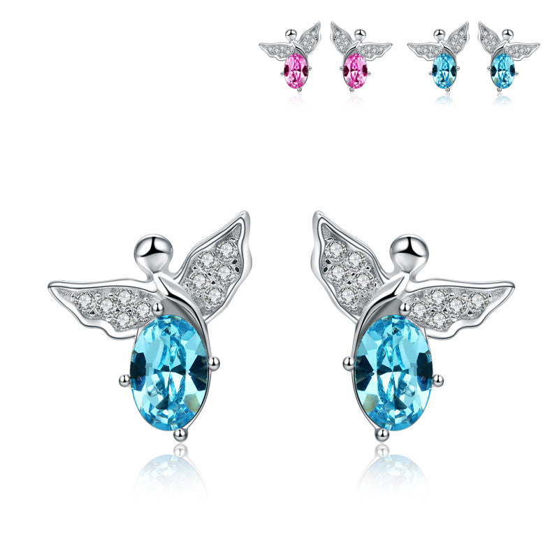 Diamond-encrusted Zircon Sterling Silver Earrings Pop – Gifts for Her — 1