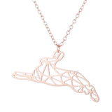 Hollow Stainless Steel Running Rabbit Necklace – Jewelry Gift Ideas — 3