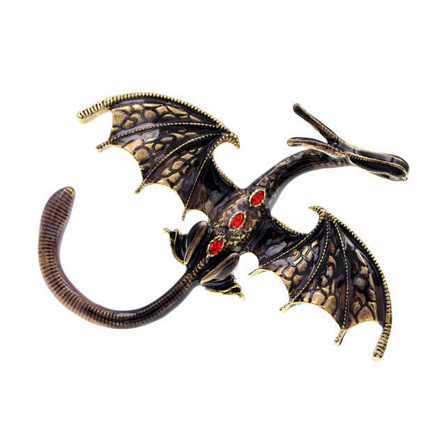 Style Diamond-Encrusted Red Brooch, Retro Winged – Stylish Gifts — 1