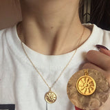 Matte Gold Sun Pendant Necklace For Women – Jewelry Gift Ideas — 4