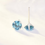 Simple Birthstone Four-Claw Zircon Earrings – Holiday Gift Ideas — 5