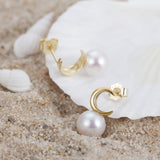 Sterling Silver Moon Natural Pearl Earrings – Unique Gift Ideas — 5