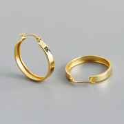 Women's Fashion Wide Flat Round S925 Earrings – Stylish Gifts — 4
