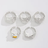 Personality Diamond-studded Ring Wrinkled Metal Men – Gifts for Him — 3