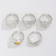 Personality Diamond-studded Ring Wrinkled Metal Men – Gifts for Him — 3