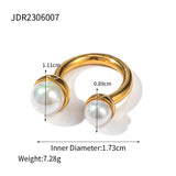 18K Gold Stainless Steel Pearl Size Open Ring Does – Everyday Gifts — 10
