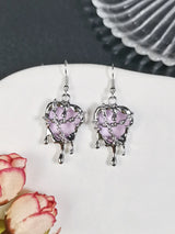 Locked Heart Lava Heart Dark Earrings – Unique Gift Ideas — 14