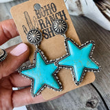 Big Pentagram Earrings Creative Turquoise – Meaningful Gifts — 1
