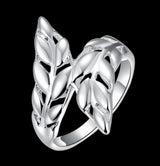 Silver Feather Ring for Women Leaves – Gifts for Her — 5