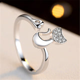 Simple personality creative kitten opening ring – Cat Lover Gifts — 1