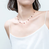 925 silver Garnet beads necklace clavicle chain – Jewelry Gift Ideas — 3