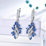 Sapphire Leaf Set With Diamond Pendant Earrings – Jewelry Gift Ideas — 2