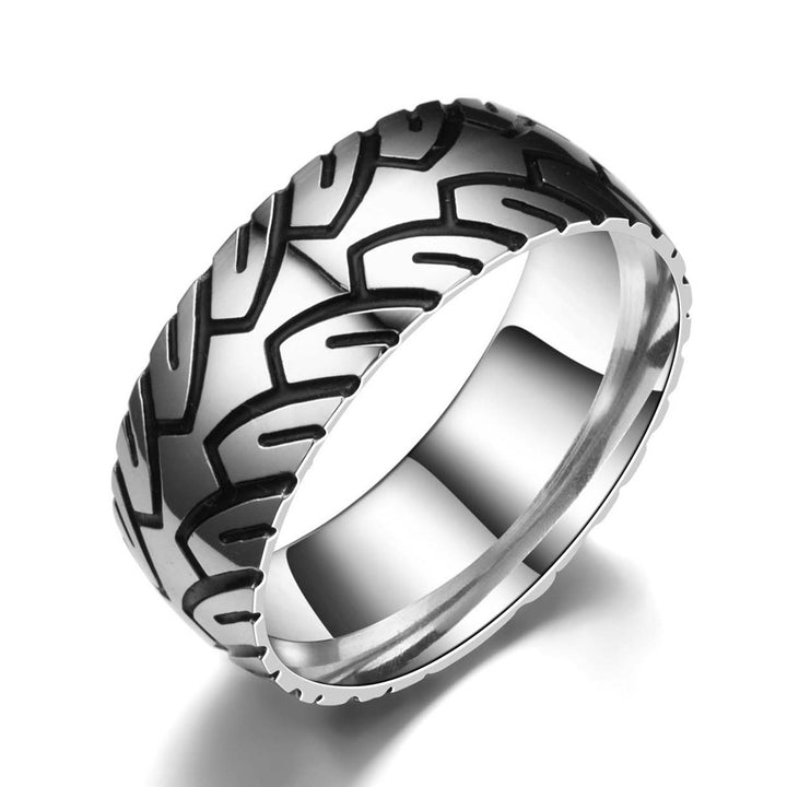 Men's Titanium Steel Retro Ring Carbon Ion Black Ring – Gifts for Him — 1