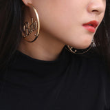 Exaggerated Temperament Circle Letter Earrings – Meaningful Gifts — 8