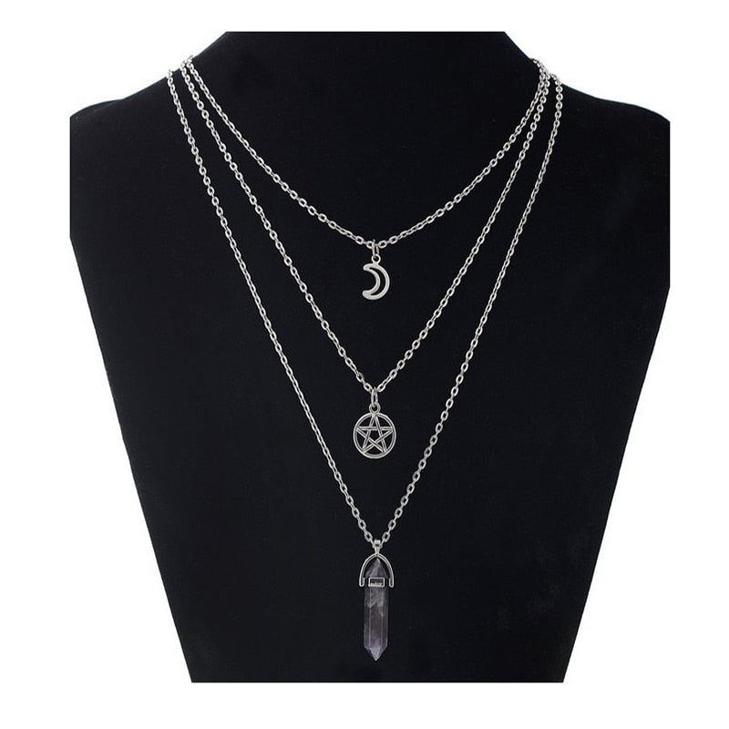 Hexagonal column natural necklace – Jewelry Gift Ideas — 1