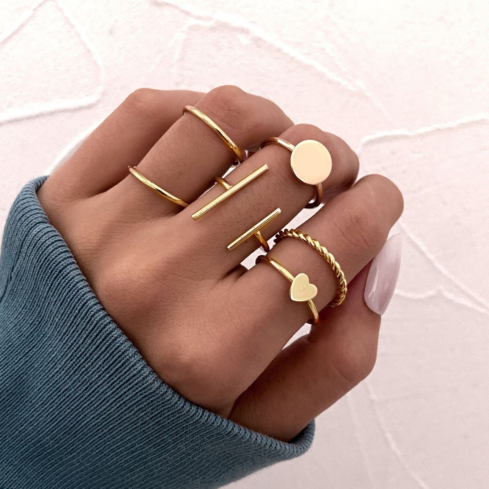 Creative Alloy Love Ring 6piece Set – Gifts for Couples — 1
