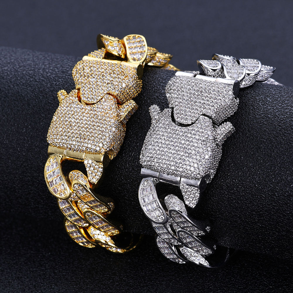 Hip Hop Jewelry Three Rows T Square Zircon Cuban – Jewelry Gift Ideas — 1