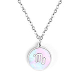 Fashion 12 Constellations White Shell Pendant – Jewelry Gift Ideas — 11