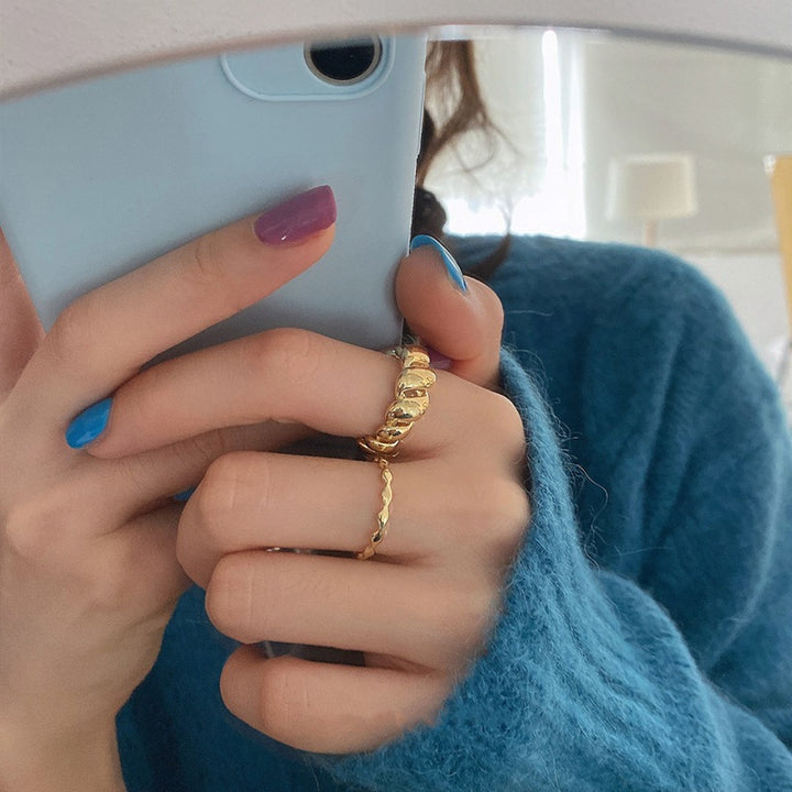 Shirt Croissant Open Index Finger S925 Silver Ring – Everyday Gifts — 1