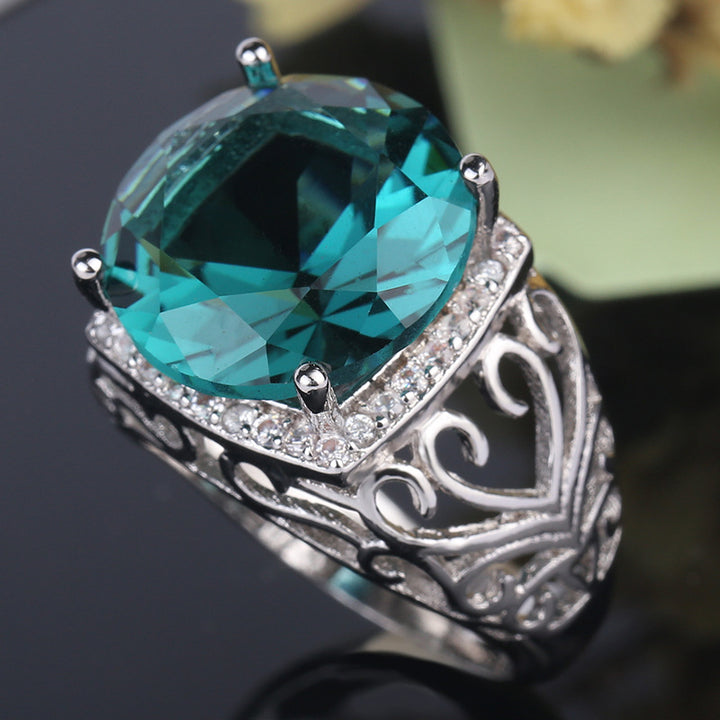 Green Topaz Gem Pass Flower Ring – Special Occasion Gifts — 1