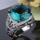 Green Topaz Gem Pass Flower Ring – Special Occasion Gifts — 3