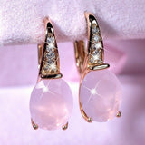 Natural Gemstone Female Teardrop Earrings – Gifts for Her — 3