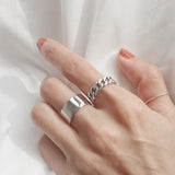 Simple Glossy Thai Silver Wide Face Knuckle Ring – Unique Gift Ideas — 1