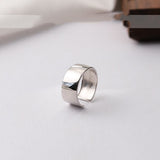 Simple Glossy Thai Silver Wide Face Knuckle Ring – Unique Gift Ideas — 3