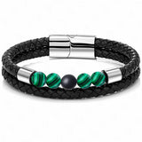 Punk Style Stainless Steel Genuine Leather Bracelet – Stylish Gifts — 8