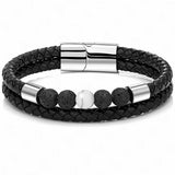 Punk Style Stainless Steel Genuine Leather Bracelet – Stylish Gifts — 3