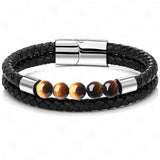 Punk Style Stainless Steel Genuine Leather Bracelet – Stylish Gifts — 5