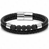 Punk Style Stainless Steel Genuine Leather Bracelet – Stylish Gifts — 2