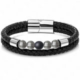 Punk Style Stainless Steel Genuine Leather Bracelet – Stylish Gifts — 4