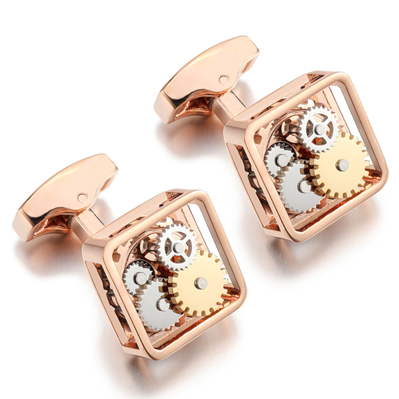 Square Gear Cufflinks Men's Movement Buttons – Gifts for Him — 1