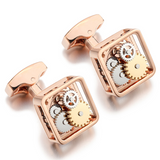 Square Gear Cufflinks Men's Movement Buttons – Gifts for Him — 6