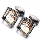 Square Gear Cufflinks Men's Movement Buttons – Gifts for Him — 5
