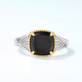 Niche Black Agate Vintage Style Luxury Ring – Stylish Gifts — 3