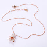 Pink Diamond Teddy Smart White Bear Necklace – Jewelry Gift Ideas — 1