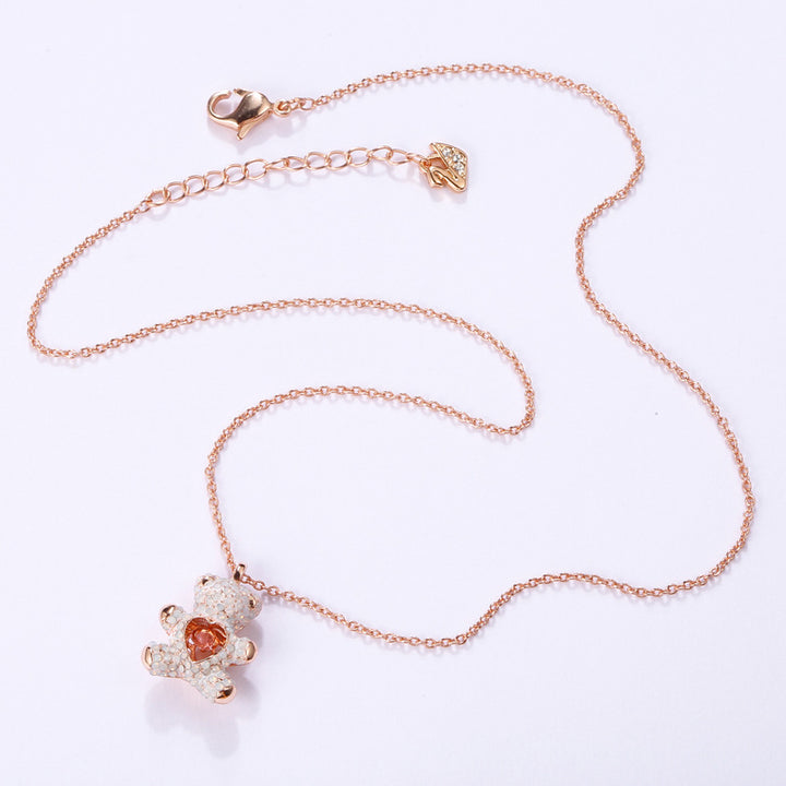 Pink Diamond Teddy Smart White Bear Necklace – Jewelry Gift Ideas — 1