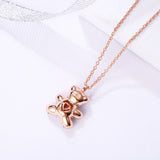 Pink Diamond Teddy Smart White Bear Necklace – Jewelry Gift Ideas — 5