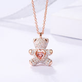 Pink Diamond Teddy Smart White Bear Necklace – Jewelry Gift Ideas — 3