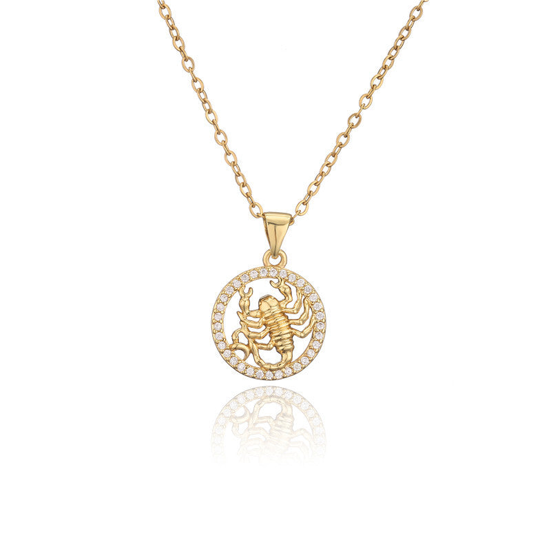 Golden Zodiac Pendant Necklace Female – Jewelry Gift Ideas — 1